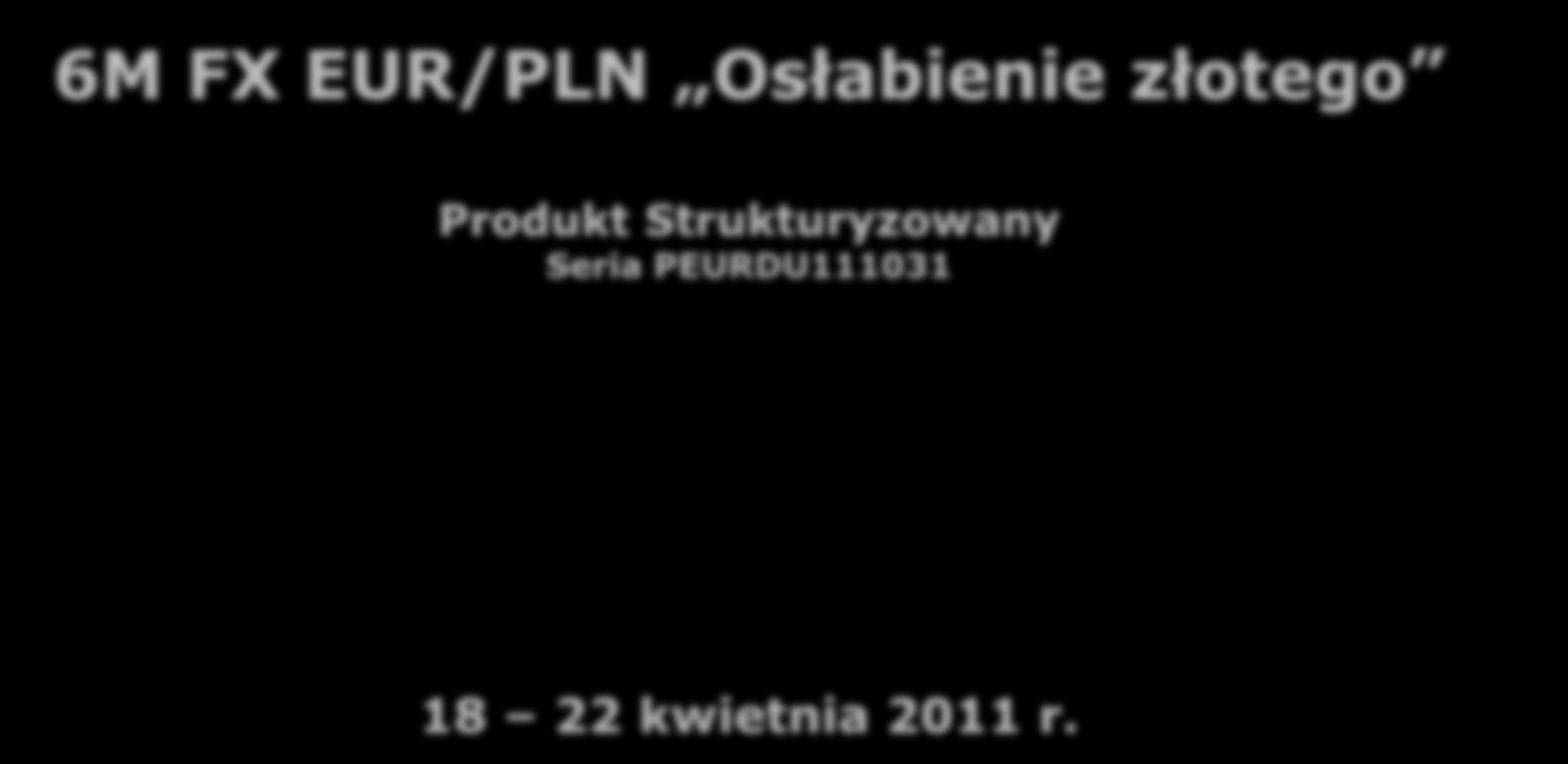 6M FX EUR/PLN Osłabienie złotego Produkt