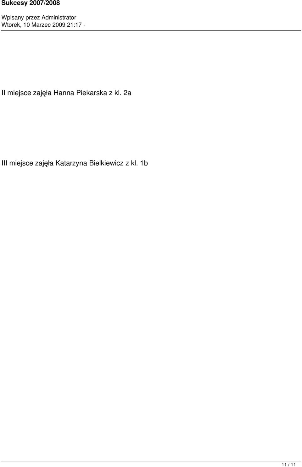 2a III miejsce zajęła