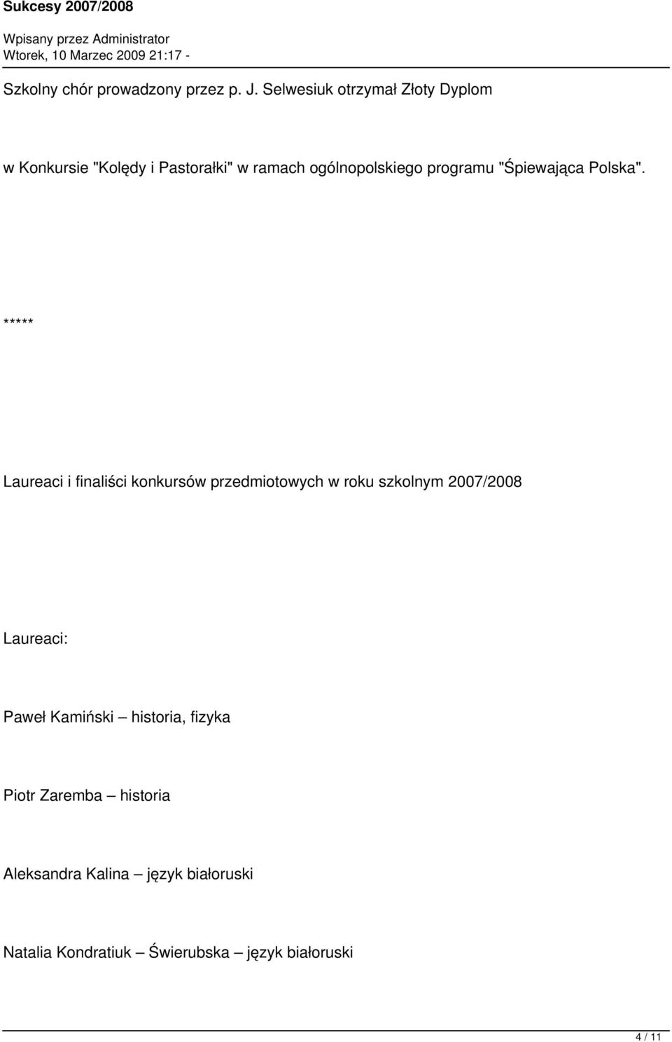 programu "Śpiewająca Polska".