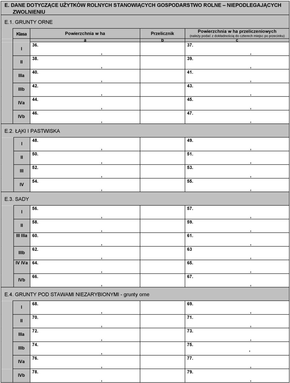 43. b 44. 45. Va 46. 47. Vb E.2. ŁĄK PASTWSKA V 48. 50. 52. 54. 49. 51. 53. 55. E.3. SADY 56. 58. a 60. 57. 59. 61.
