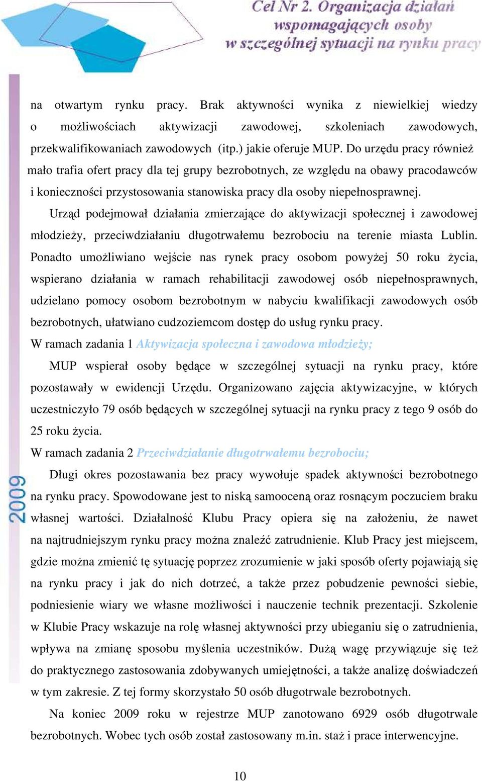 Urząd podejmował działania zmierzające do aktywizacji społecznej i zawodowej młodzieży, przeciwdziałaniu długotrwałemu bezrobociu na terenie miasta Lublin.