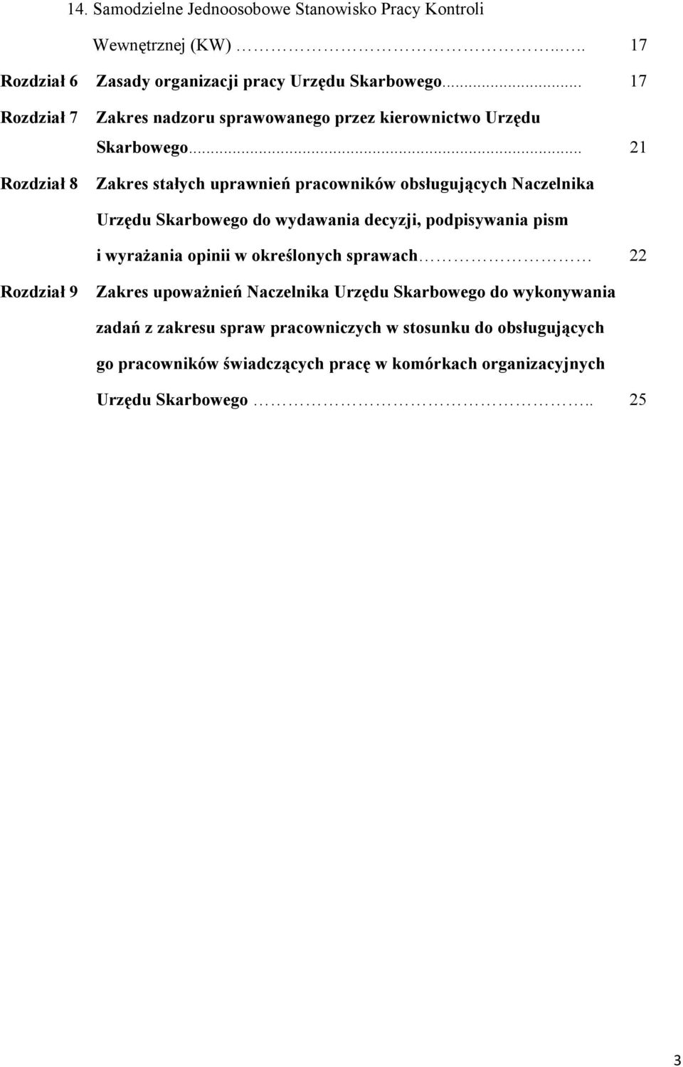 .. 21 Zakres stałych uprawnień pracowników obsługujących Naczelnika Urzędu Skarbowego do wydawania decyzji, podpisywania pism i wyrażania opinii w