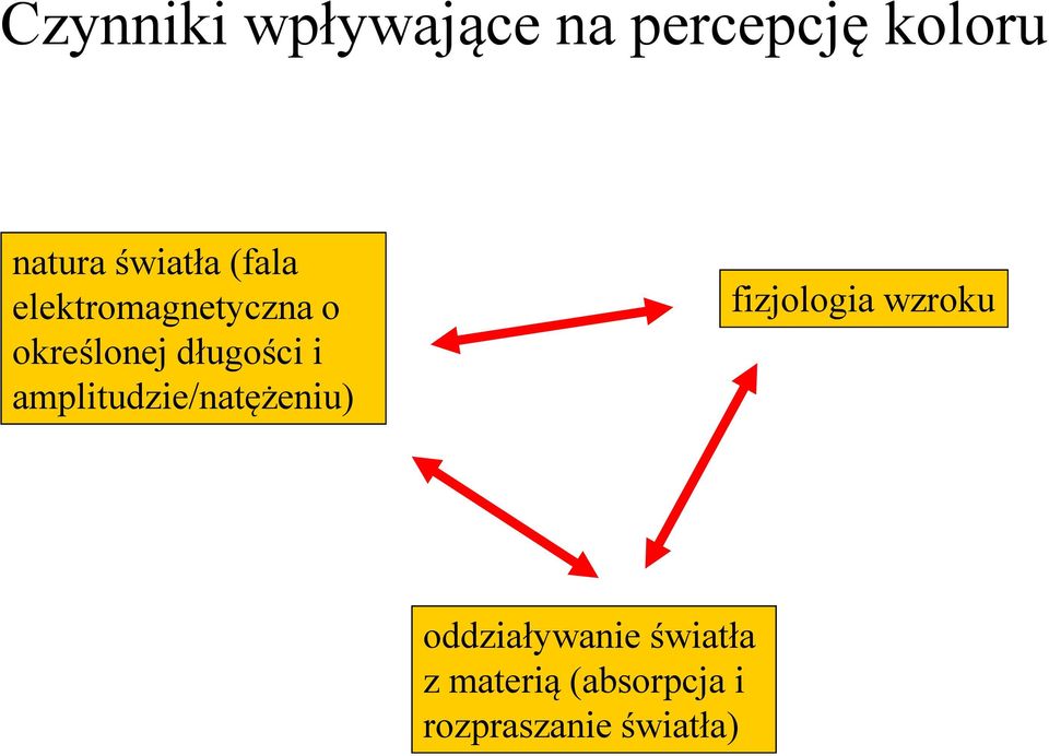 długości i amplitudzie/natężeniu) fizjologia wzroku