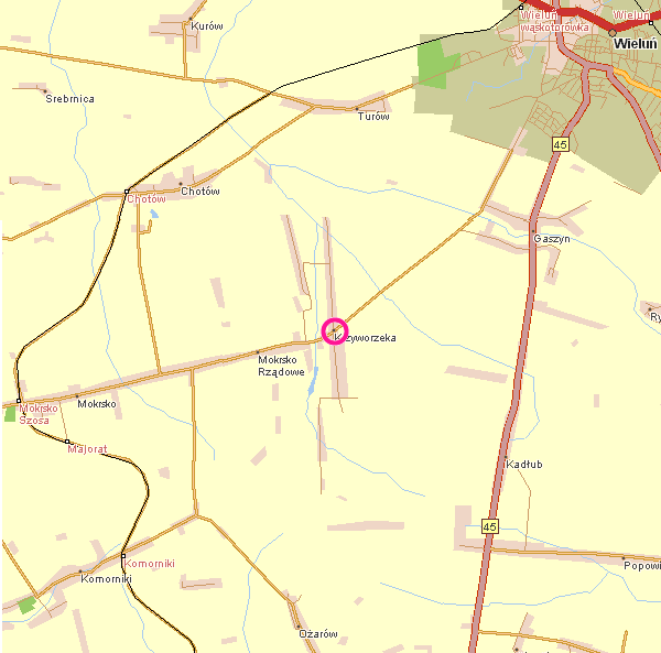 Miejscowość Krzyworzeka, Gmina Mokrsko,