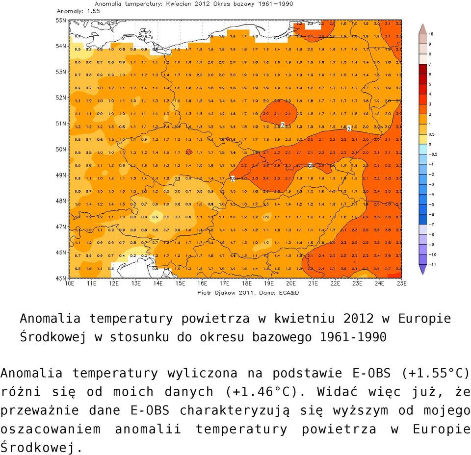 55 C) różni się od moich danych (+1.46 C).