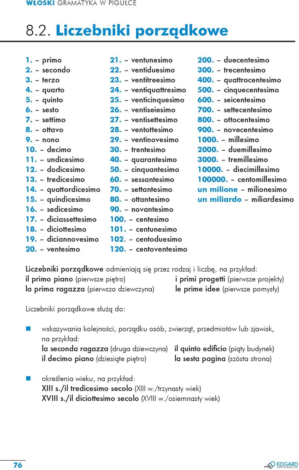 ottavo 28. ventottesimo 900. novecentesimo 9. nono 29. ventinovesimo 1000. millesimo 10. decimo 30. trentesimo 2000. duemillesimo 11. undicesimo 40. quarantesimo 3000. tremillesimo 12. dodicesimo 50.