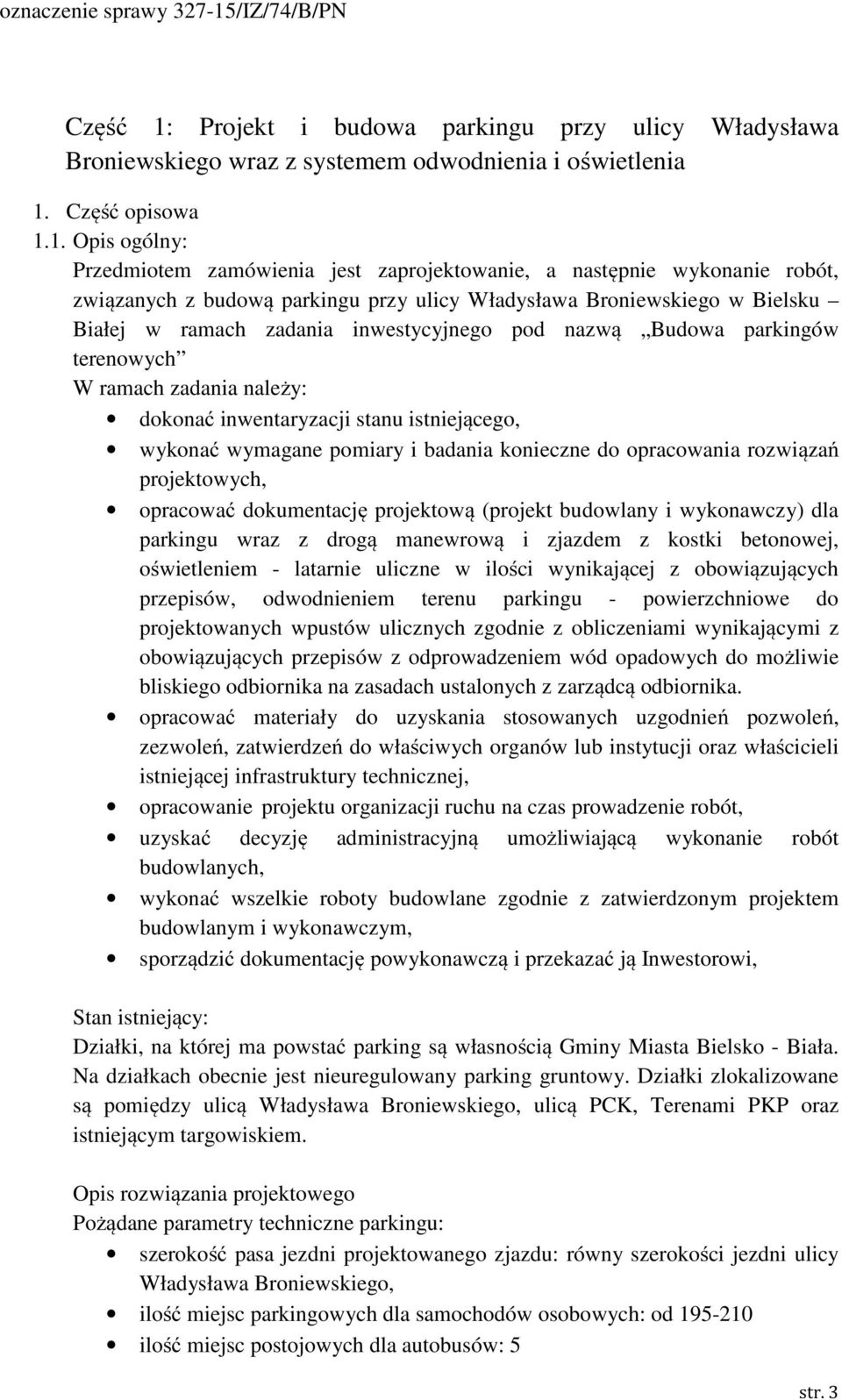 Część opisowa 1.