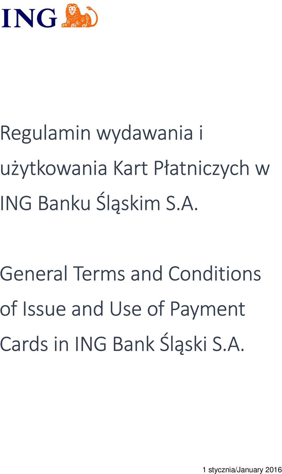 General Terms and Conditions of Issue and Use
