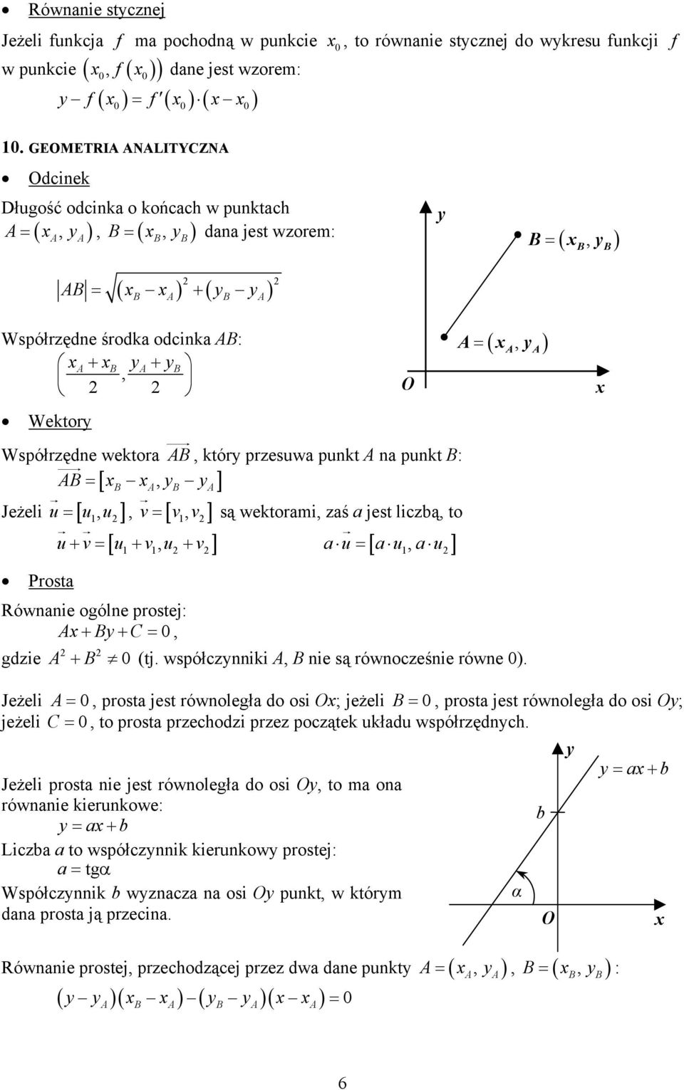 u], v [ v, v] są wektomi, zś jest lizą, to % % % u+ v u + v, u + v u u, u Post [ ] Rówie ogóle postej: + y + 0, gdzie [ ] + 0 (tj. współzyiki, ie są ówoześie ówe 0).