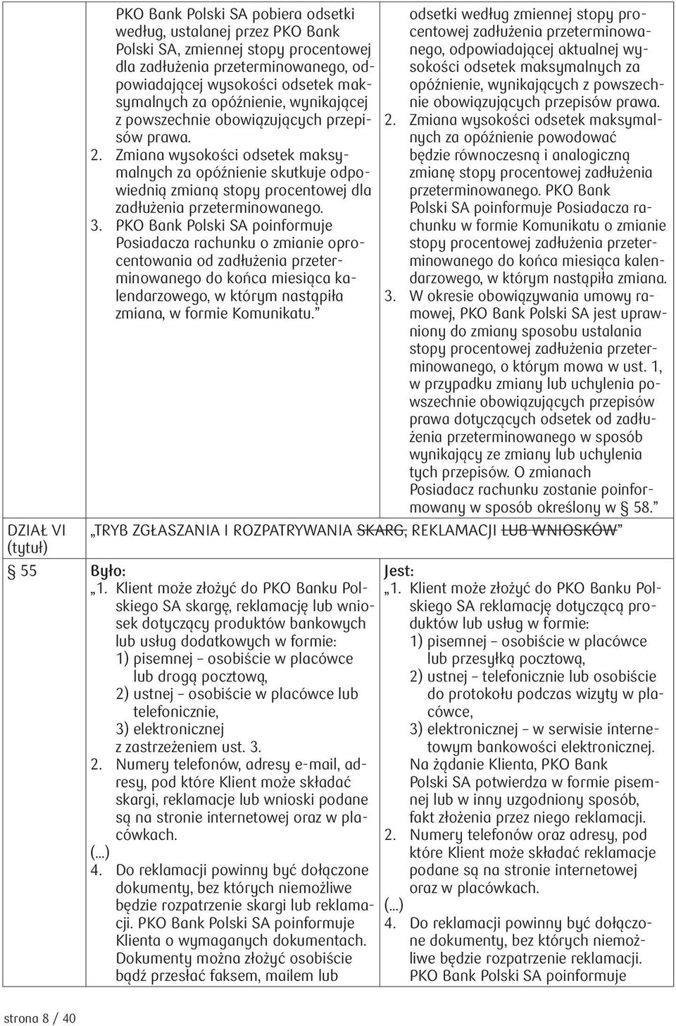 Zmiana wysokości odsetek maksymalnych za opóźnienie skutkuje odpowiednią zmianą stopy procentowej dla zadłużenia przeterminowanego. 3.