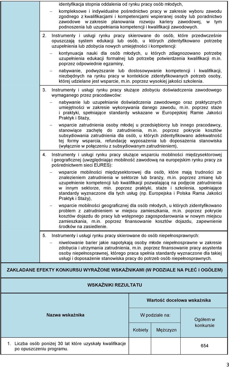 Instrumenty i usługi rynku pracy skierowane do osób, które przedwcześnie opuszczają system edukacji lub osób, u których zidentyfikowano potrzebę uzupełnienia lub zdobycia nowych umiejętności i