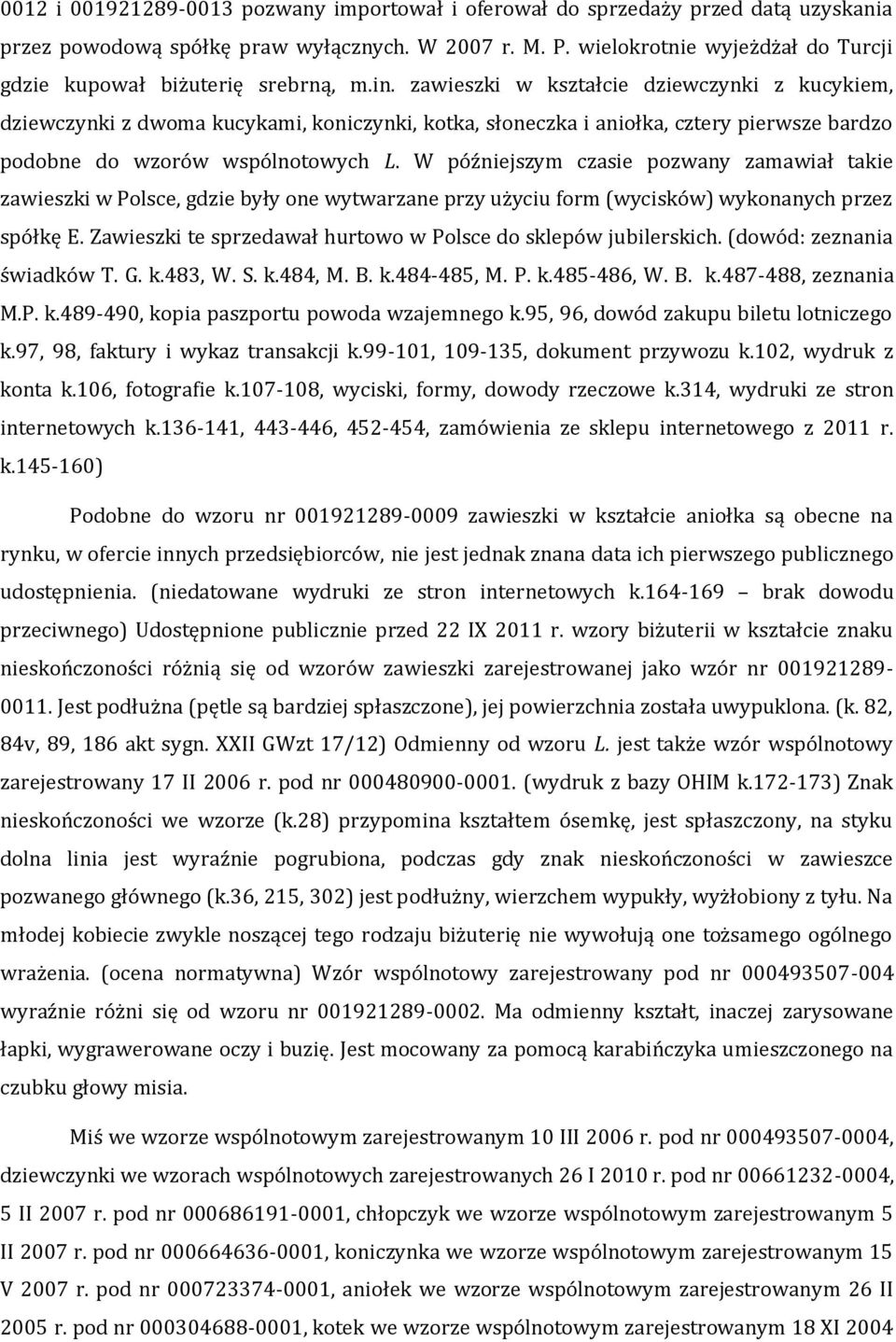 zawieszki w kształcie dziewczynki z kucykiem, dziewczynki z dwoma kucykami, koniczynki, kotka, słoneczka i aniołka, cztery pierwsze bardzo podobne do wzorów wspólnotowych L.