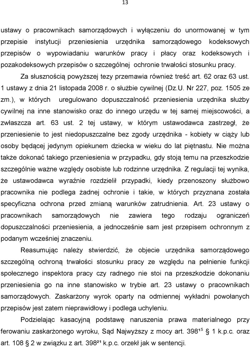 o służbie cywilnej (Dz.U. Nr 227, poz. 1505 ze zm.