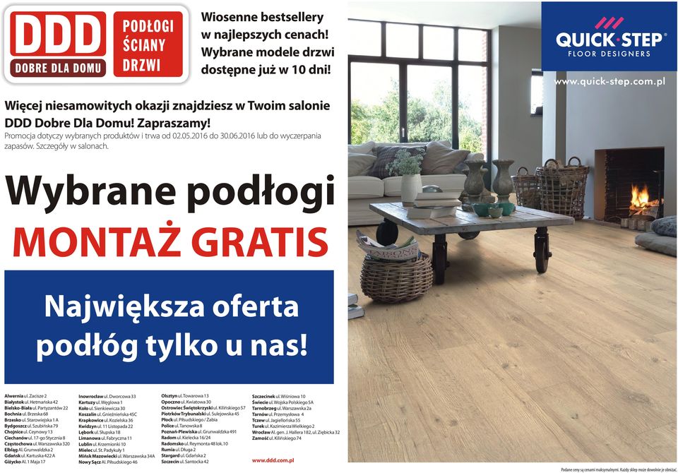 Alwernia ul. Zacisze 2 Bia³ystok ul. Hetmañska 42 Bielsko-Bia³a ul. Partyzantów 22 Bochnia ul. Brzeska 68 Brzesko ul. Starowiejska 1 A Bydgoszcz ul. Szubiñska 79 Chojnice ul. Ceynowy 13 Ciechanów ul.