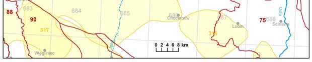 JCWPd nr 70 JCWPd nr 70 w całości występuje w regionie wodnym Środkowej Odry i zajmuje powierzchnię 1211 km 2. W obrębie jednostki występują 3 GZWP (nr: 301, 302, 314).