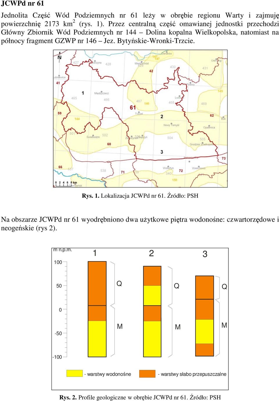 nr 146 Jez. Bytyńskie-Wronki-Trzcie. Rys. 1. Lokalizacja JCWPd nr 61.