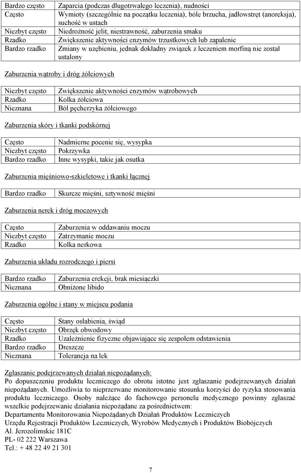 żółciowych Rzadko Zwiększenie aktywności enzymów wątrobowych Kolka żółciowa Ból pęcherzyka żółciowego Zaburzenia skóry i tkanki podskórnej Często Nadmierne pocenie się, wysypka Pokrzywka Inne