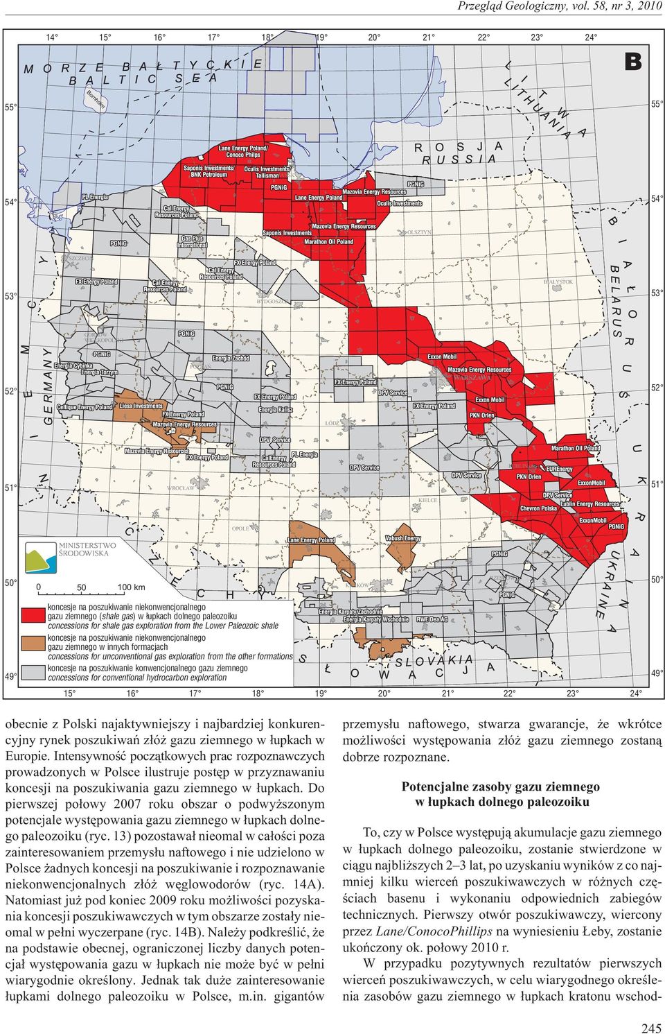 poszukiwanie niekonwencjonalnego gazu ziemnego w innych formacjach concessions for unconventional gas exploration from the other formations 49 koncesje na poszukiwanie konwencjonalnego gazu ziemnego
