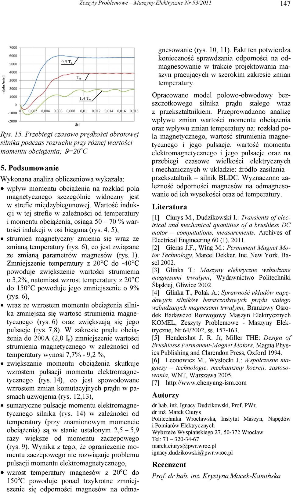 Wartość indukcji w tej strefie w zależności od temperatury i momentu obciążenia, osiąga 5 7 % wartości indukcji w osi bieguna (rys.