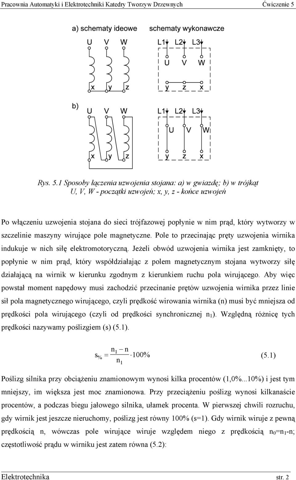 wytworzy w szczelinie maszyny wirujące pole magnetyczne. Pole to przecinając pręty uzwojenia wirnika indukuje w nich siłę elektromotoryczną.