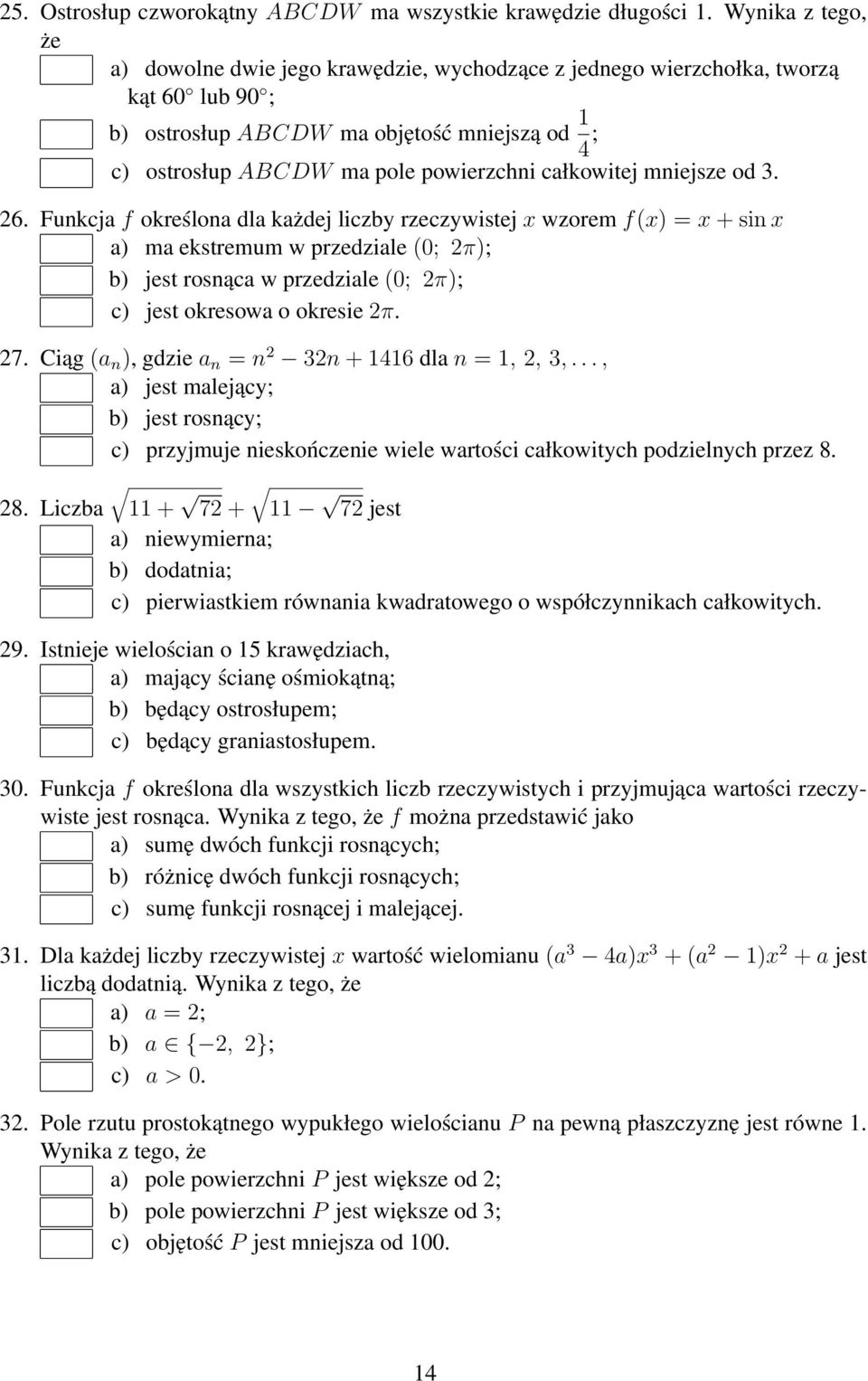 całkowitej mniejsze od 3. 26.