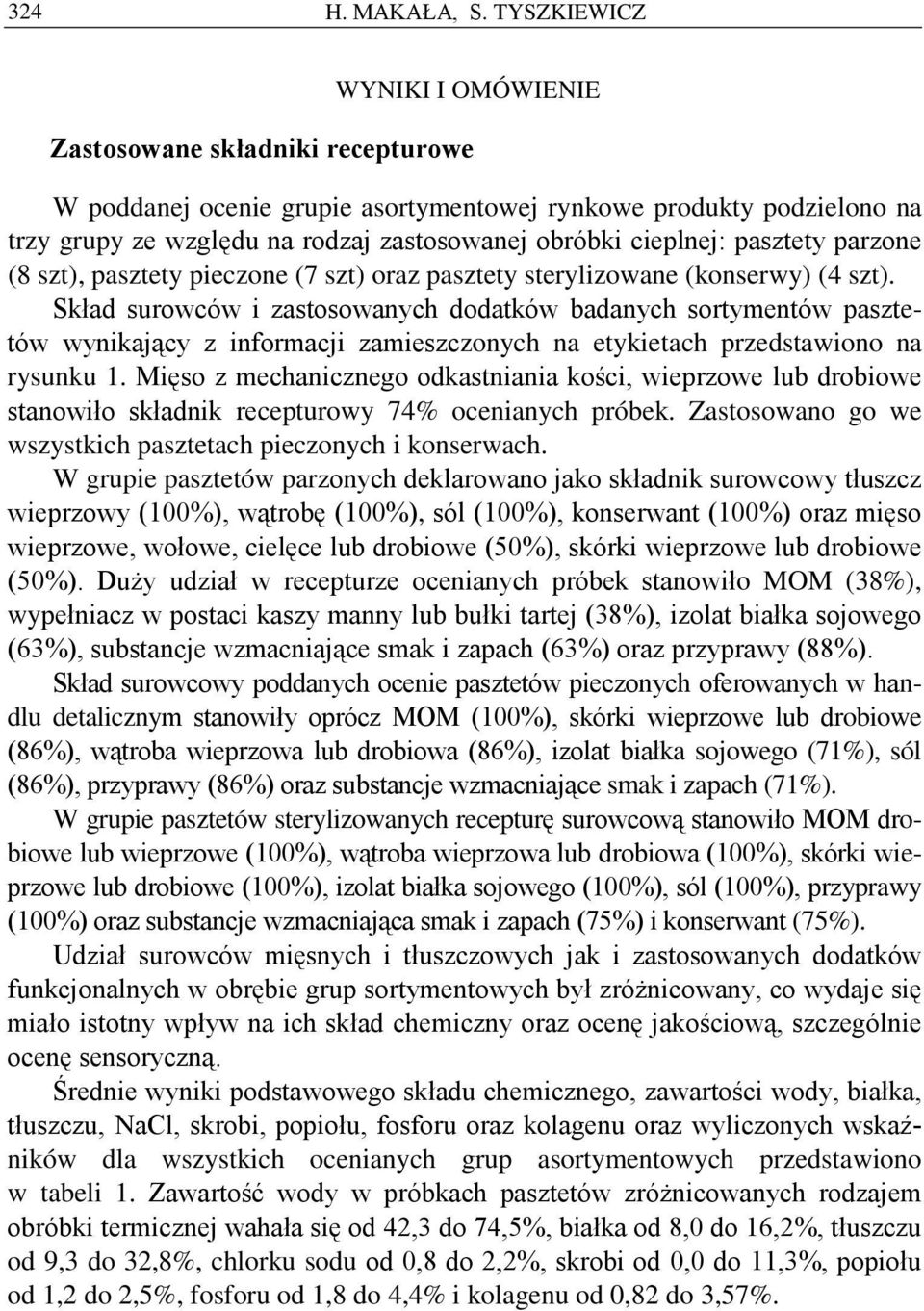 pasztety parzone (8 szt), pasztety pieczone (7 szt) oraz pasztety sterylizowane (konserwy) (4 szt).