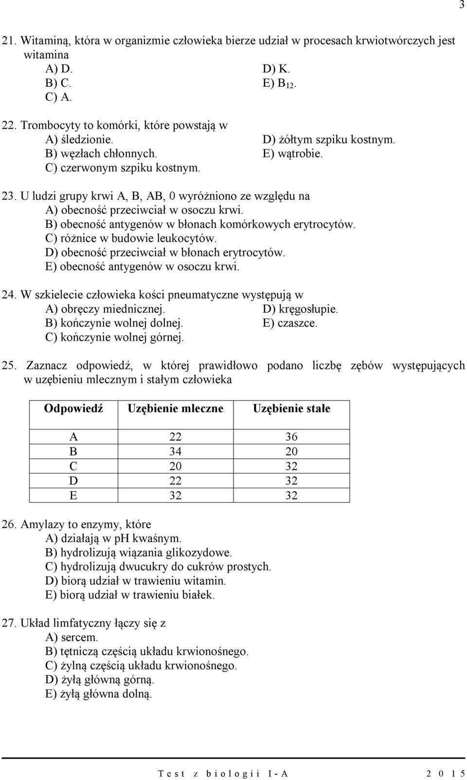 B) obecność antygenów w błonach komórkowych erytrocytów. C) różnice w budowie leukocytów. D) obecność przeciwciał w błonach erytrocytów. E) obecność antygenów w osoczu krwi. 24.