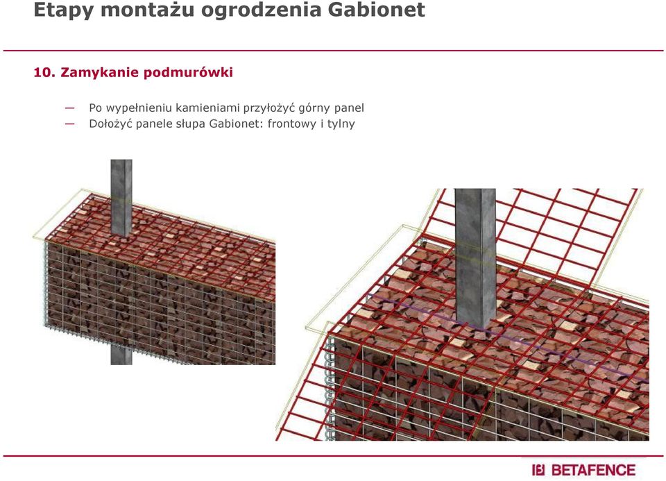 przyłożyć górny panel Dołożyć