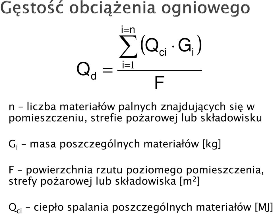 materiałów [kg] F powierzchnia rzutu poziomego pomieszczenia, strefy