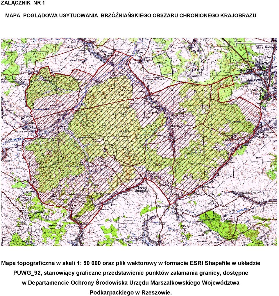 Shapefile w układzie PUWG_92, stanowiący graficzne przedstawienie punktów, dostępne w