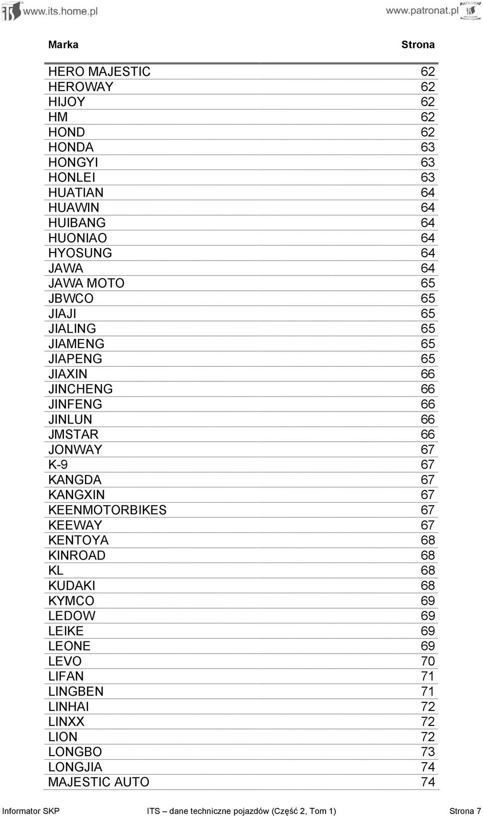 KANGDA 67 KANGXIN 67 KEENMOTORBIKES 67 KEEWAY 67 KENTOYA 68 KINROAD 68 KL 68 KUDAKI 68 KYMCO 69 LEDOW 69 LEIKE 69 LEONE 69 LEVO 70 LIFAN