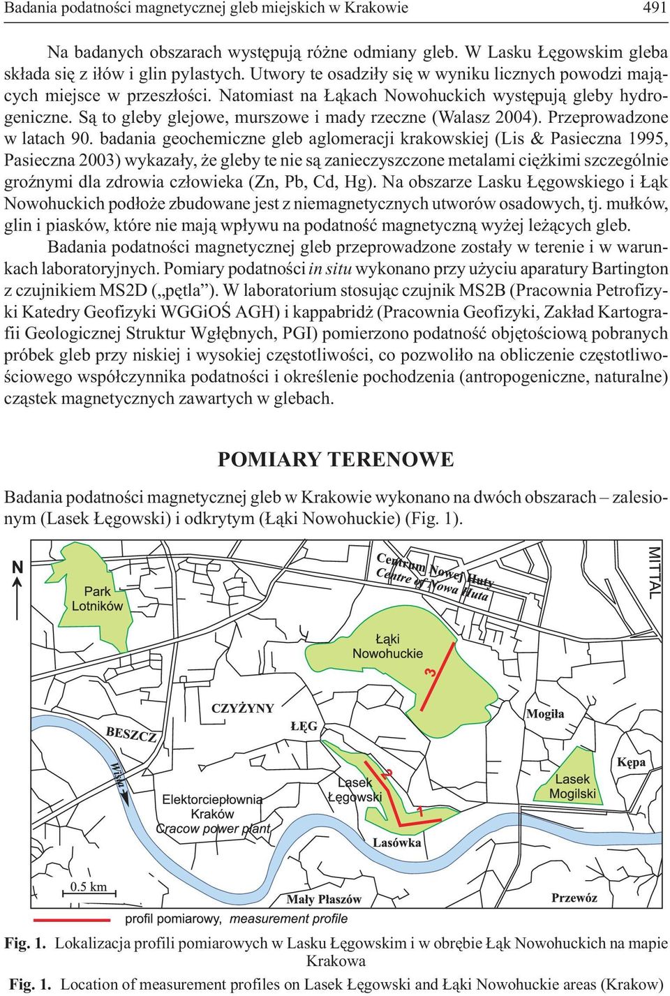 S¹ to gleby glejowe, murszowe i mady rzeczne (Walasz 2004). Przeprowadzone wlatach 90.