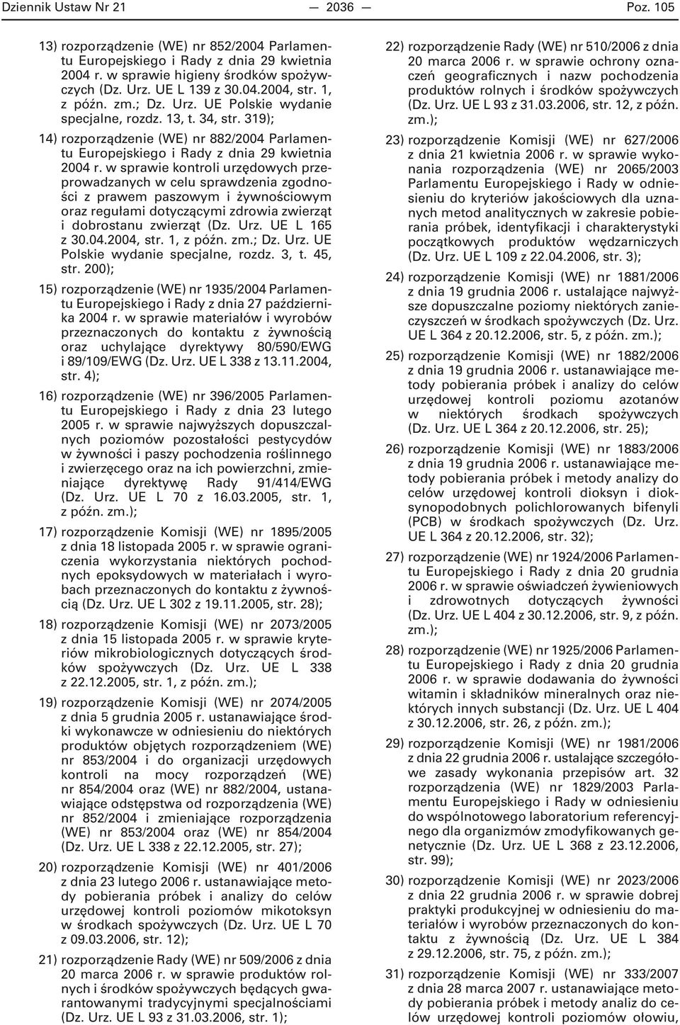w sprawie kontroli urzędowych przeprowadzanych w celu sprawdzenia zgodności z prawem paszowym i żywnościowym oraz regułami dotyczącymi zdrowia zwierząt i dobrostanu zwierząt (Dz. Urz. UE L 165 z 30.