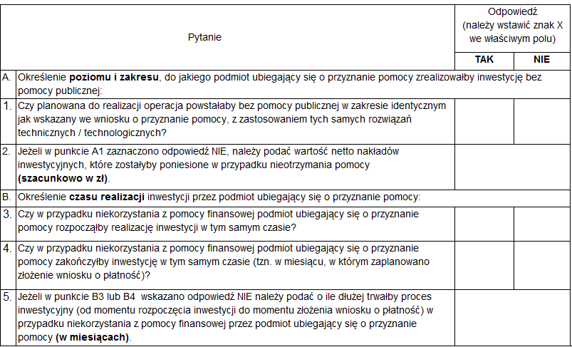 9. Której realizacja oraz osiągniecie zakładanych celów nie jest możliwe bez udziału środków publicznych, 10.