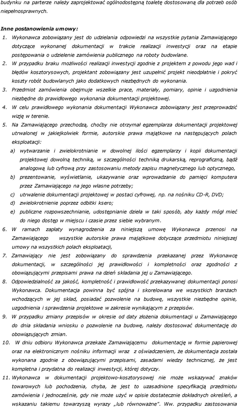 zamówienia publicznego na roboty budowlane. 2.