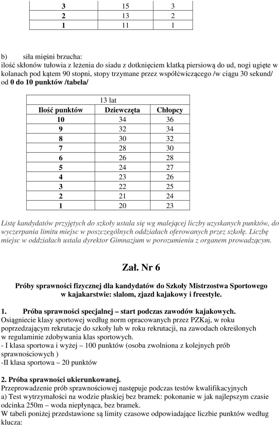 kandydatów przyjętych do szkoły ustala się wg malejącej liczby uzyskanych punktów, do wyczerpania limitu miejsc w poszczególnych oddziałach oferowanych przez szkołę.