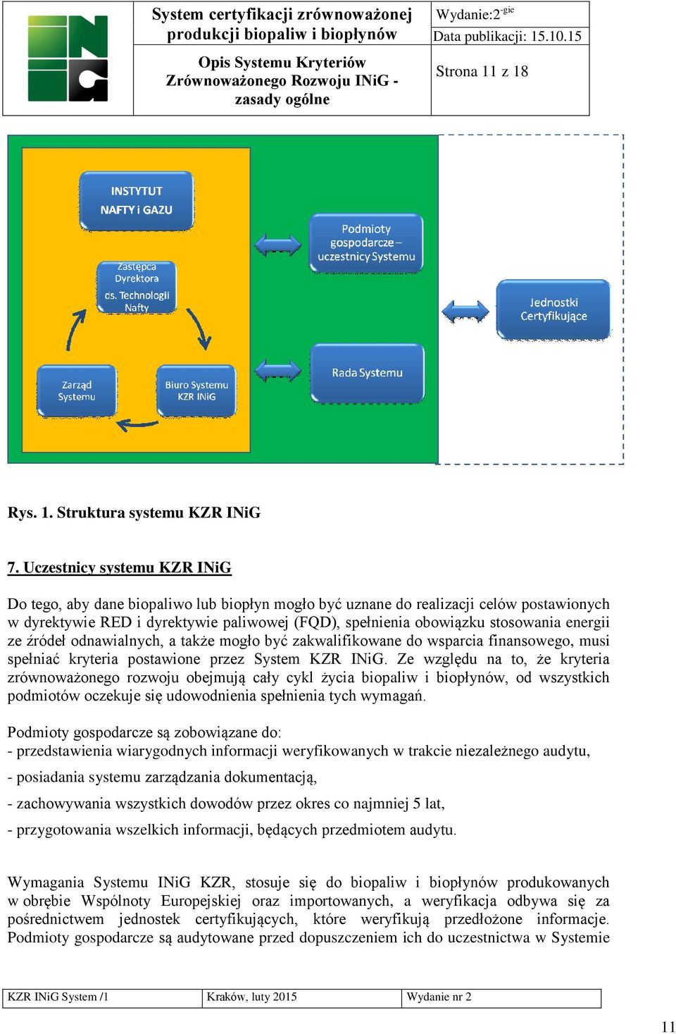 energii ze źródeł odnawialnych, a także mogło być zakwalifikowane do wsparcia finansowego, musi spełniać kryteria postawione przez System KZR INiG.