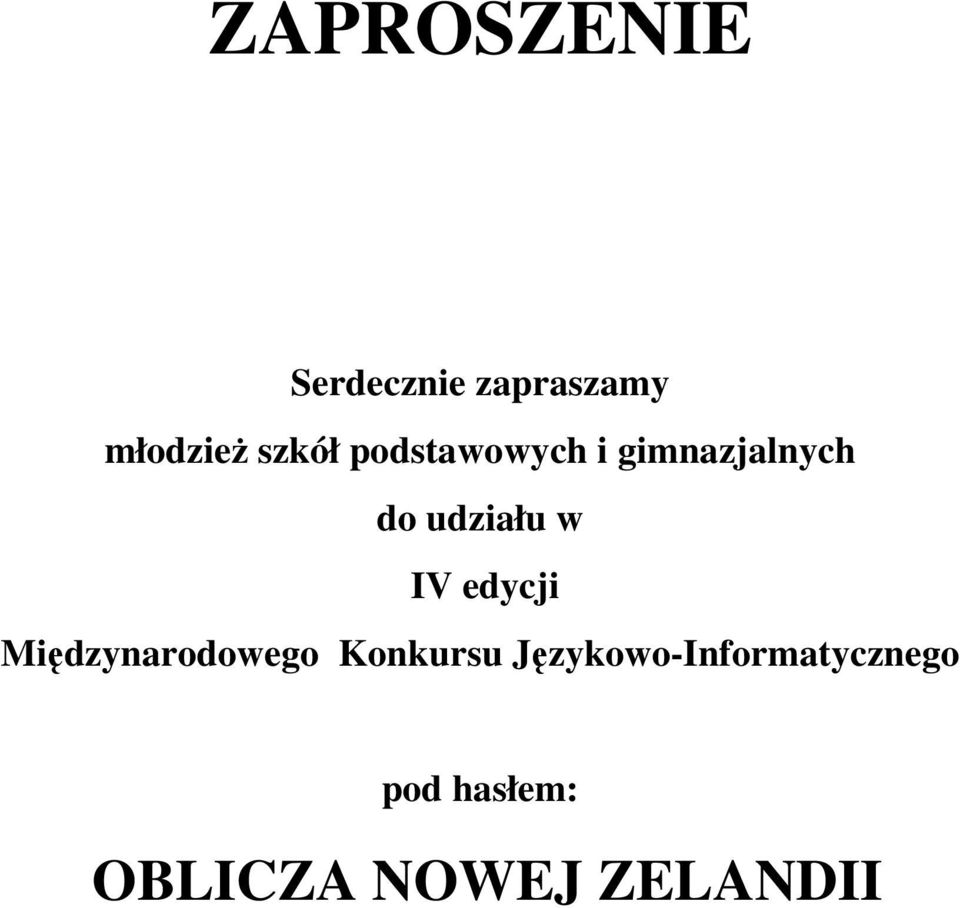 w IV edycji Międzynarodowego Konkursu