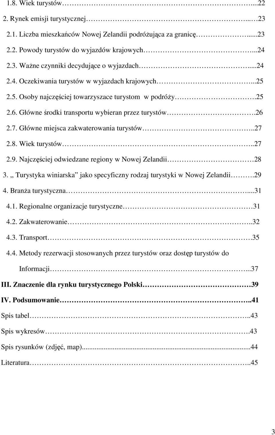 Główne miejsca zakwaterowania turystów..27 2.8. Wiek turystów..27 2.9. Najczęściej odwiedzane regiony w Nowej Zelandii 28 3.,, Turystyka winiarska jako specyficzny rodzaj turystyki w Nowej Zelandii.
