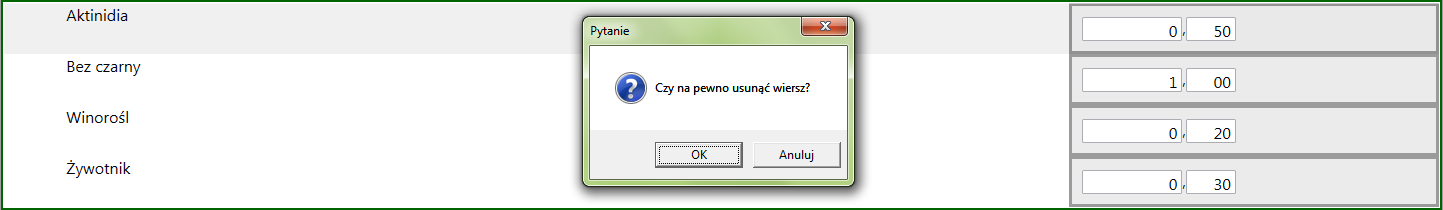 c) Pola słownikowe odpowiedź udzielana jest poprzez wybranie pozycji ze słownika.