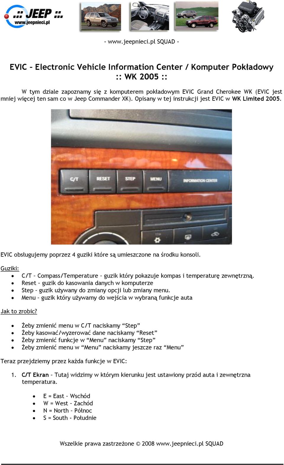 Evic Electronic Vehicle Information Center / Komputer Pokładowy :: Wk 2005 :: - Pdf Free Download