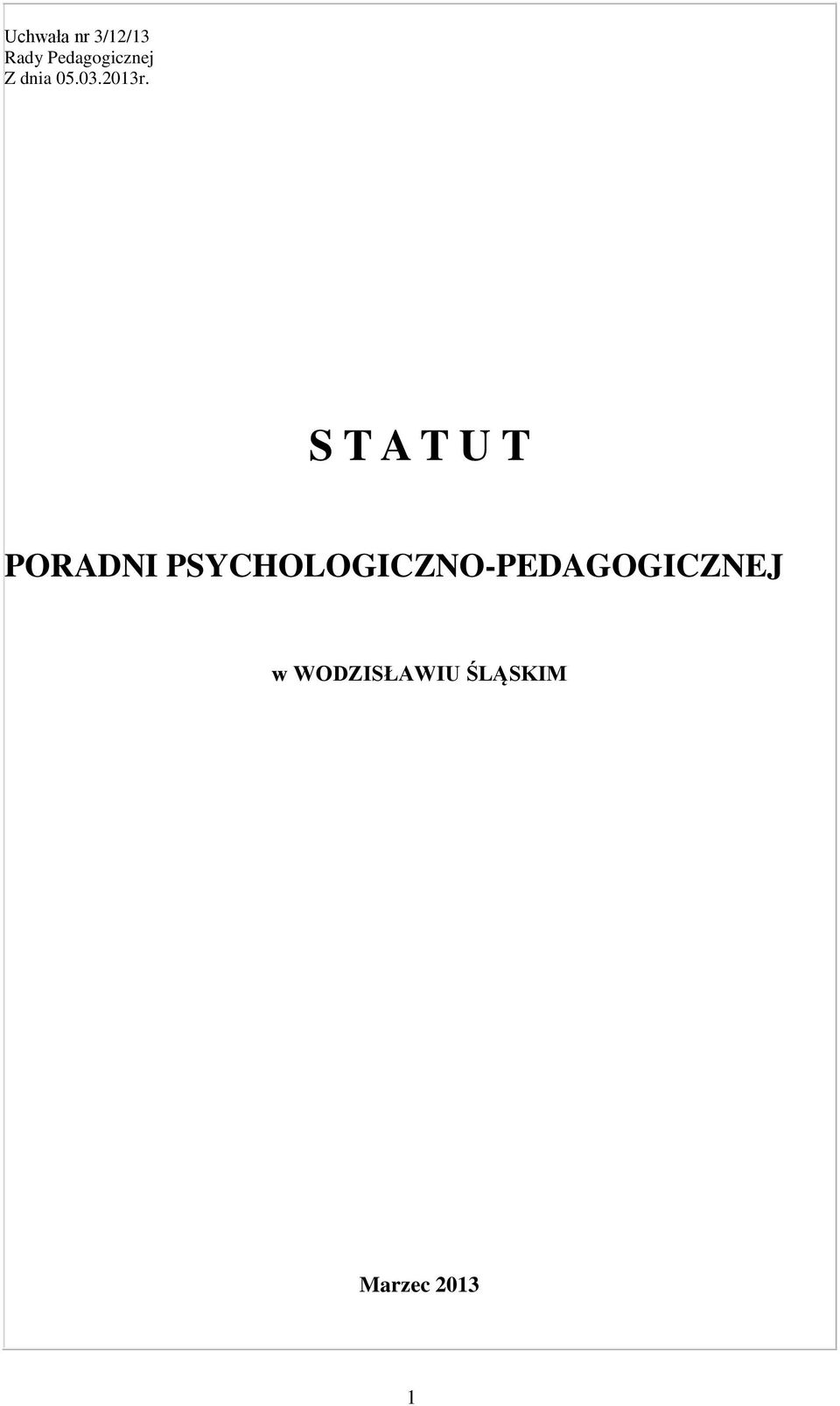 S T A T U T PORADNI