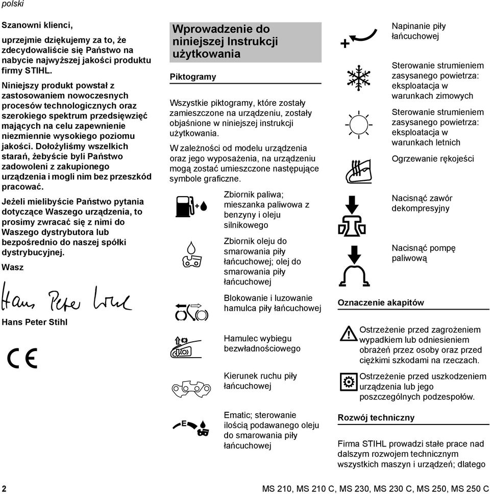 Stihl Ms 210 230 250 Instrukcja Uzytkowania Pdf Darmowe Pobieranie