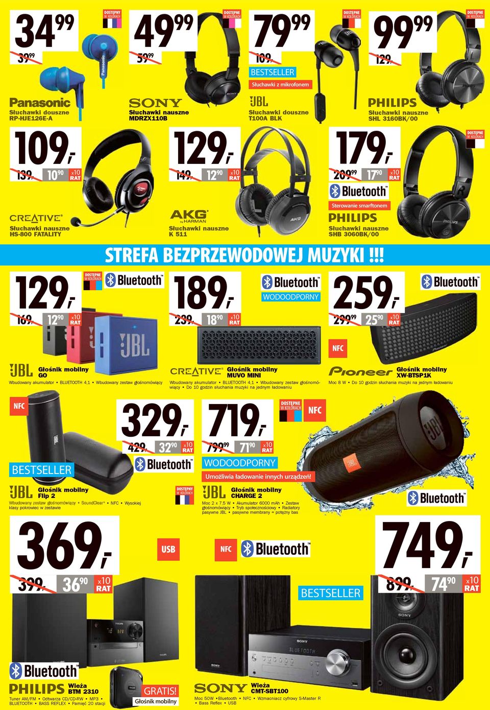 Słuchawki nauszne SHB 3060BK/00 STREFA BEZPRZEWODOWEJ MUZYKI!
