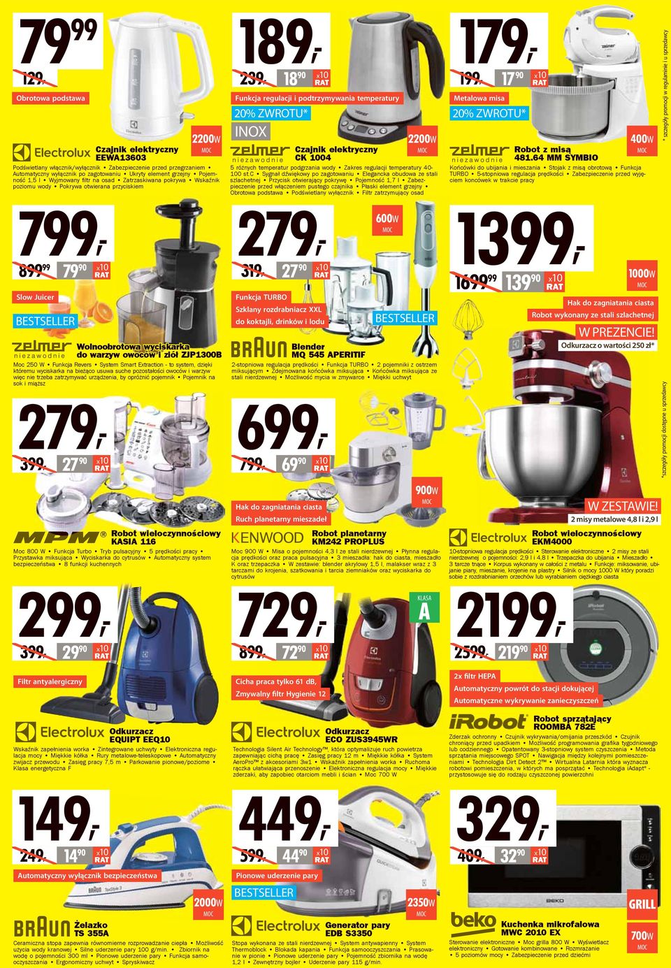 ZJP1300B Moc 250 W Funkcja Revers System Smart Extraction - to system, dzięki któremu wyciskarka na bieżąco usuwa suche pozostałości owoców i warzyw więc nie trzeba zatrzymywać urządzenia, by