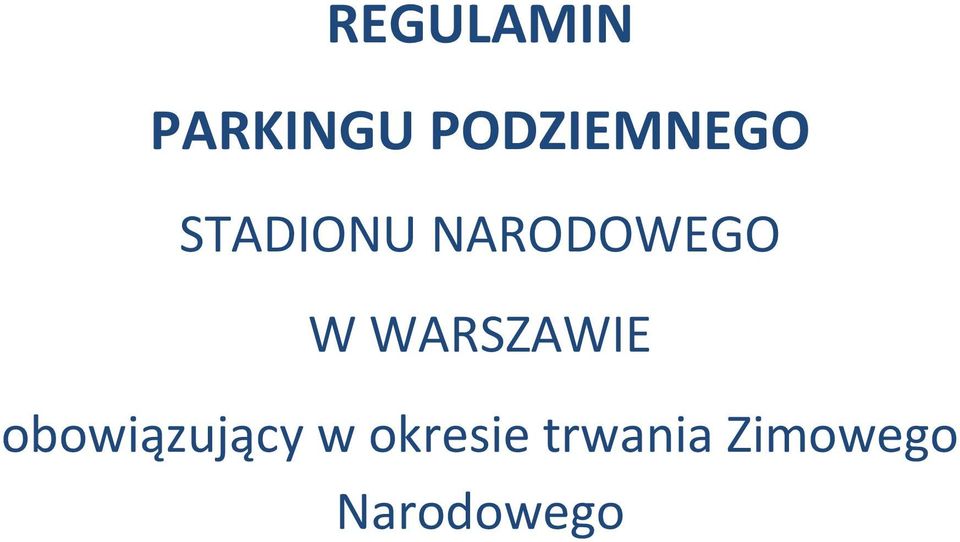 NARODOWEGO W WARSZAWIE