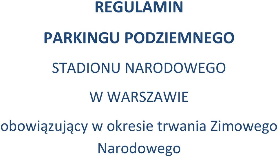 NARODOWEGO W WARSZAWIE