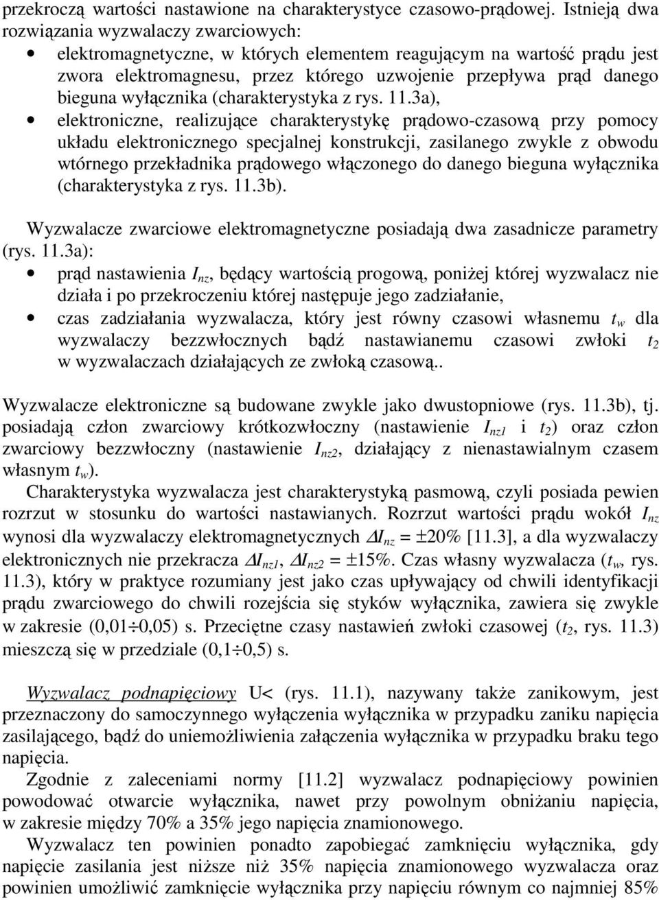 wyłącznika (charakterystyka z rys. 11.