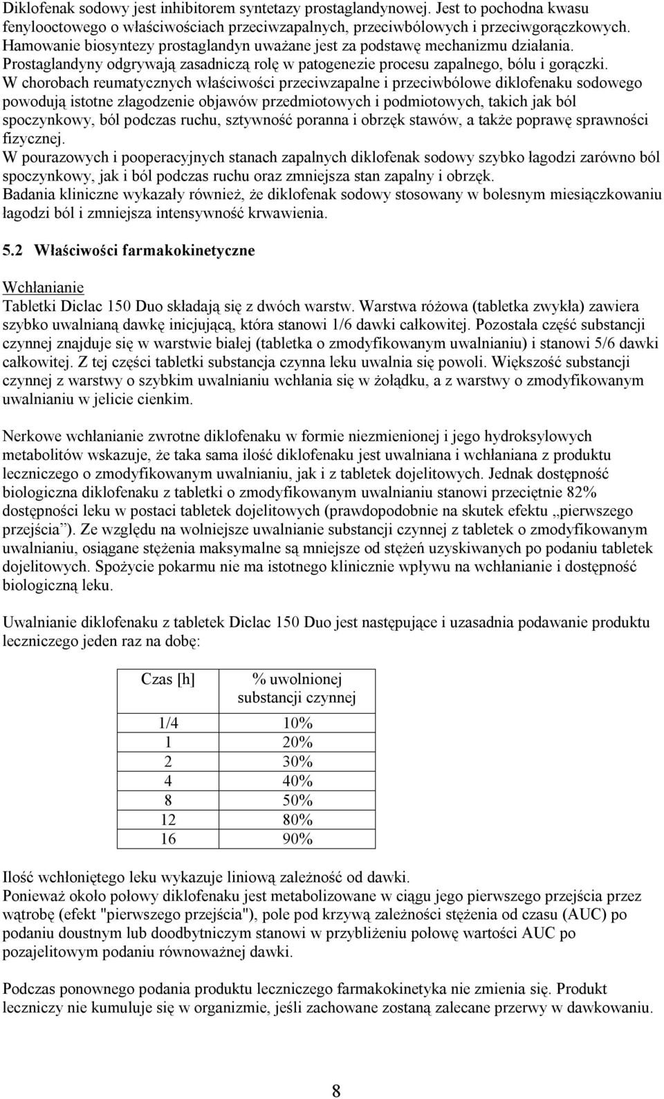 W chorobach reumatycznych właściwości przeciwzapalne i przeciwbólowe diklofenaku sodowego powodują istotne złagodzenie objawów przedmiotowych i podmiotowych, takich jak ból spoczynkowy, ból podczas
