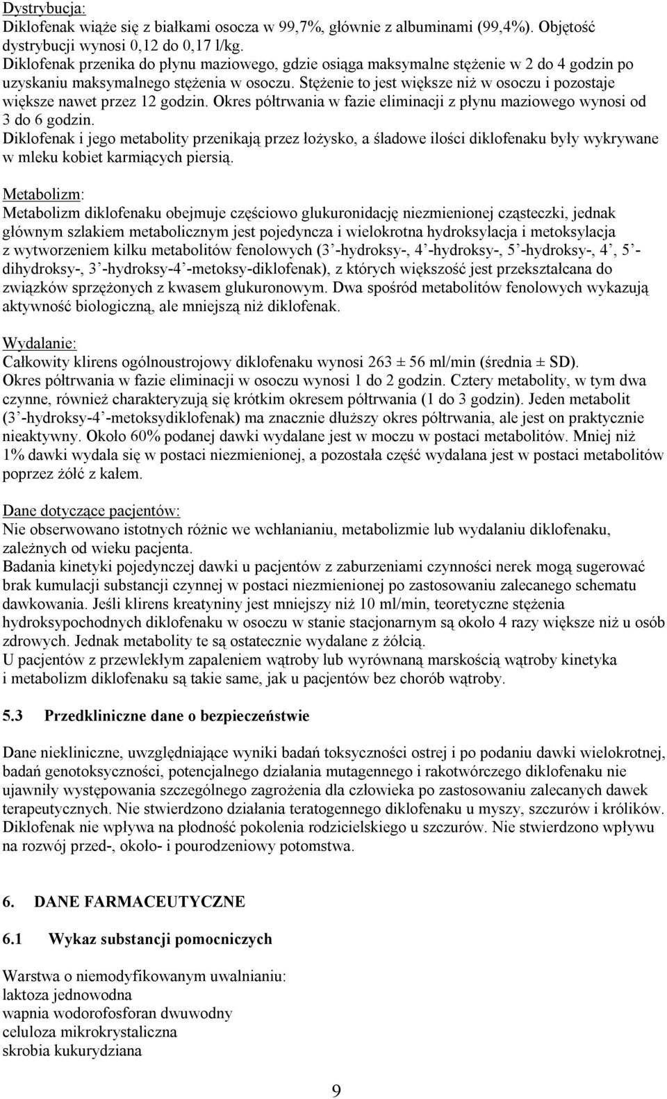 Stężenie to jest większe niż w osoczu i pozostaje większe nawet przez 12 godzin. Okres półtrwania w fazie eliminacji z płynu maziowego wynosi od 3 do 6 godzin.